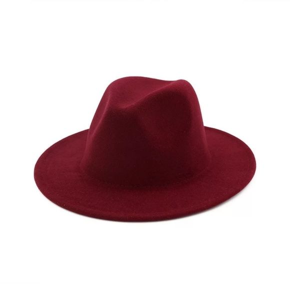 Accessories - Burgundy color Unisex Fedora Hat